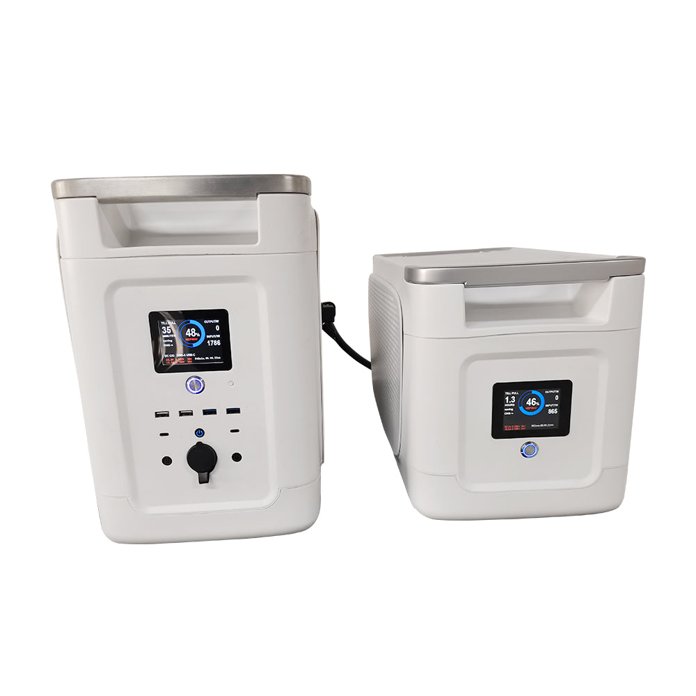 OFFOF Portable Power Station Plus Machine 2000W Machine 2048Wh(640000mAh) Capacity LiFePO4 Battery 2000+ Cycles Times, Use with Main Machine, Outdoor power, RV power supply