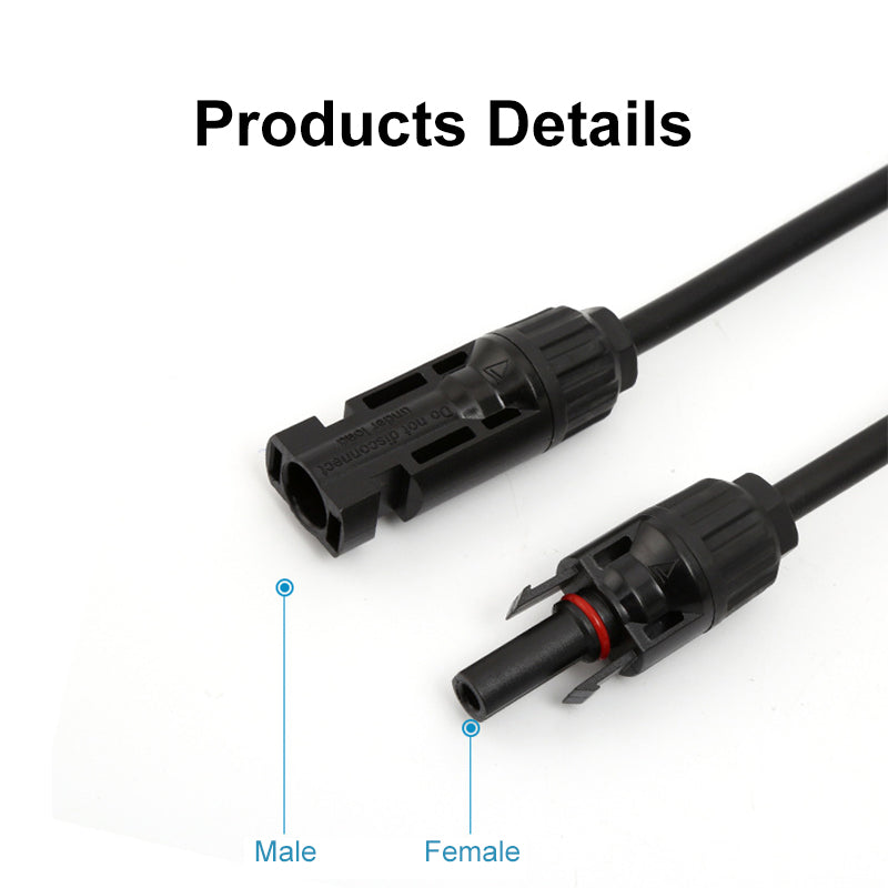 Solar Cables Plug PV Kables PV For MC4 Pair IP67 Waterproof 30A Solar Cable 4mm² 6mm² Solar Panel System