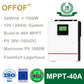 2.4KVA 1500Watt MPPT Solar Inverter Hybrid Inverter OFF-Grid System 24Vdc Battery System 20V~150V PV Input 40A MPPT Solar System