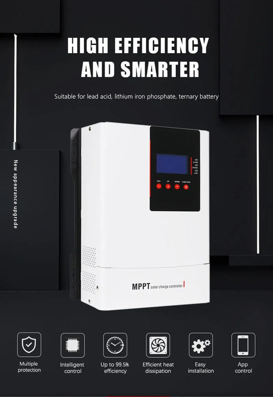 OFFOF MPPT-T Solar Charge Controller Max Power Point Tracking 12V/24v/36v/48v Auto 80A-100A Solar System 96V Solar Input