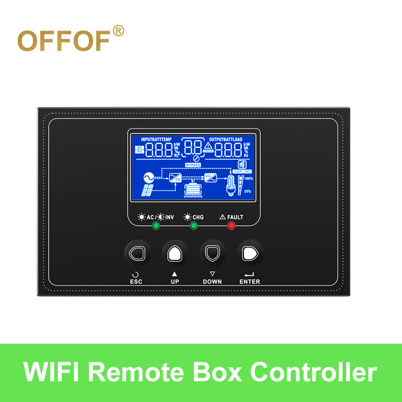 OFFOF Solar Inverter Box Remote Control LCD Display + WiFi module built-in Dust-proof net + Parallel Cards