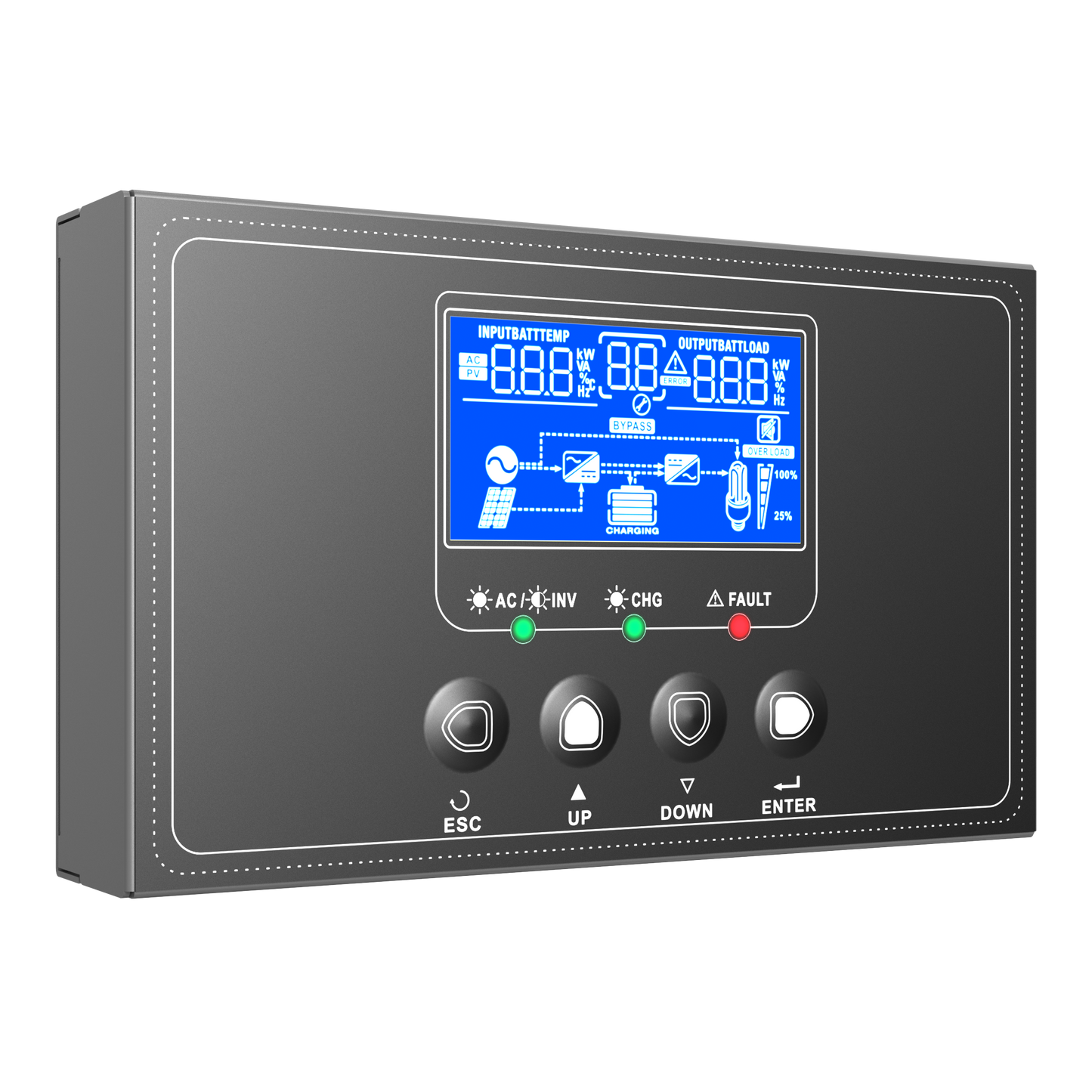 OFFOF Solar Inverter Box Remote Control LCD Display + WiFi module built-in Dust-proof net + Parallel Cards