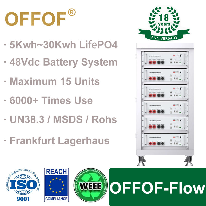 OFFOF 5.3Kwh Solar Storage PV Battery,LifePO4 Lithium Battery, 48v 200Ah 10kwh Battery Wall Mouted Lithium Battery Lifepo4 48v 51.2v 100Ah