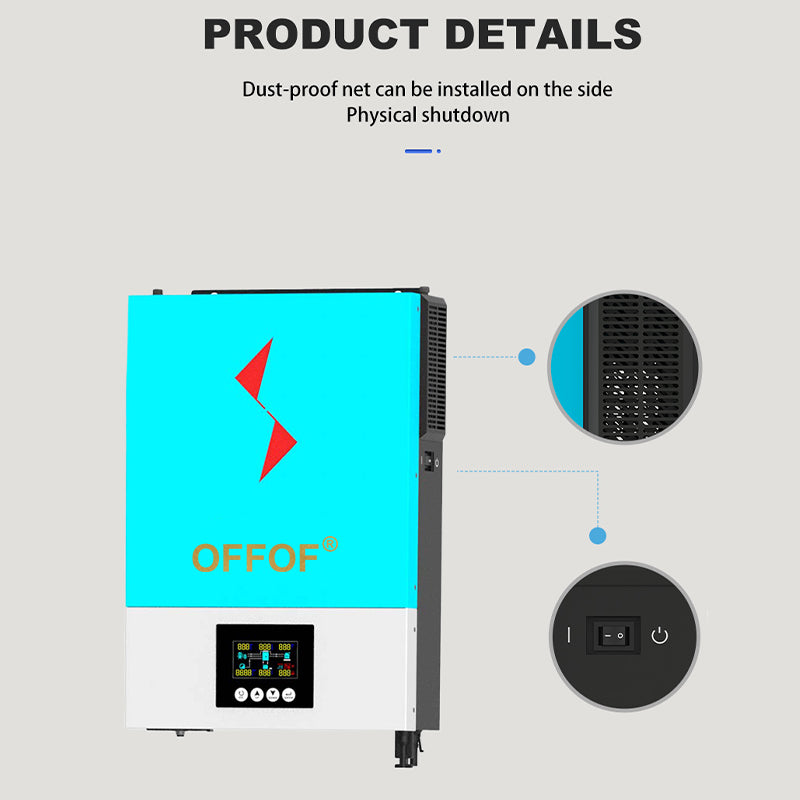 3.6KW 4.2KW 6.2KW MPPT Solar Inverter High PV Hybrid Solar Inverter On Off Grid AC To DC 230Vac WIFI Controller 50-60Hz