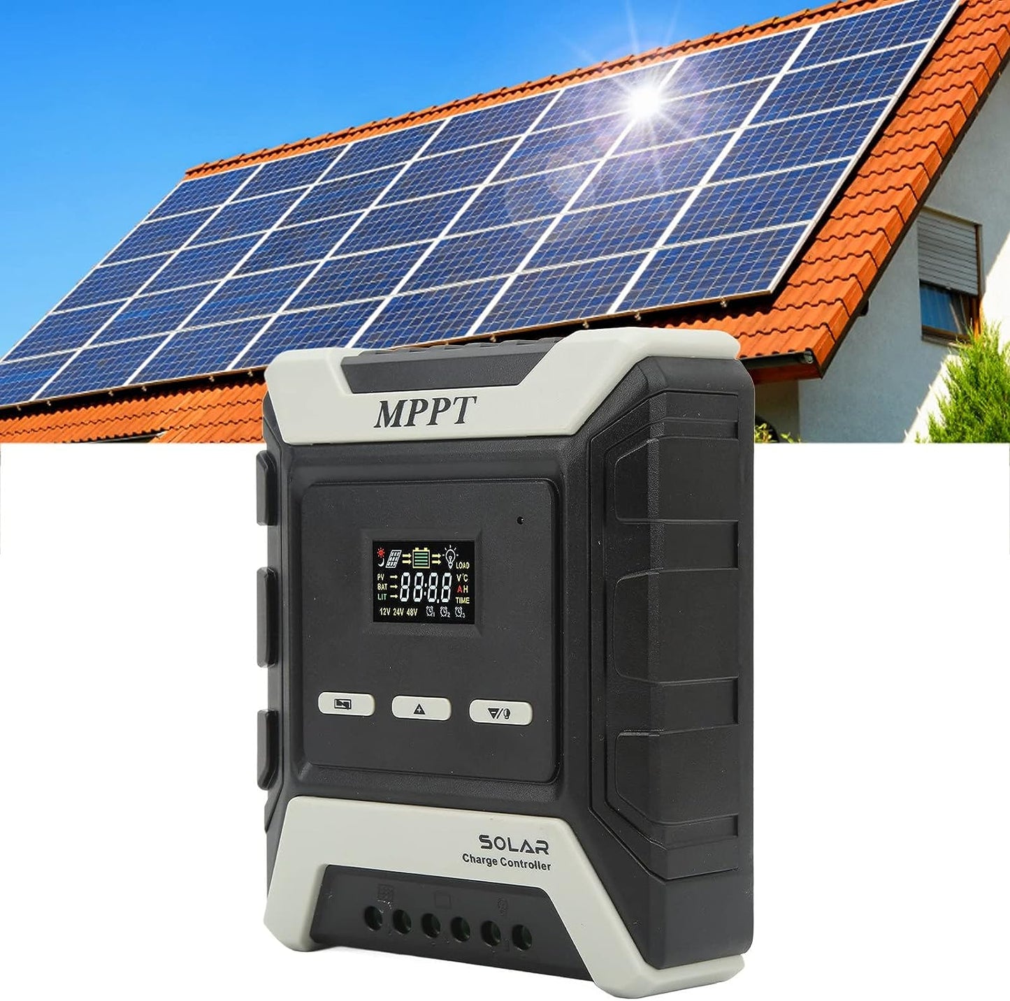 MPPT Solar Charge Controller 12V/24V/48V Auto Battery System 10A/20A/30A/40A/50A/60A/80A