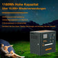 OFFOF Portable Power Station 1300W Solar Generator，1160Wh Kapazität, LiFeP04, PD 60W Charge,AC DC Charge,312000mAh，Für Notstrom,Camping,