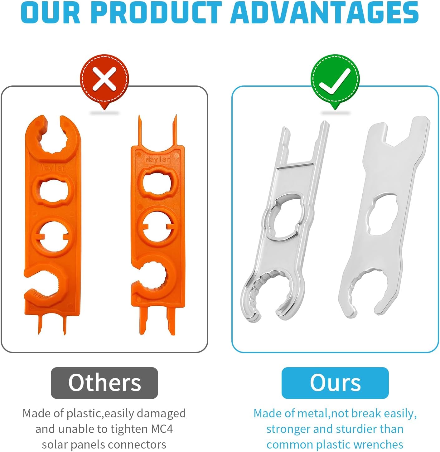 MC4 Key Tools Assembly Plug Socket PV Solar Metal Stable Artifact Wrench