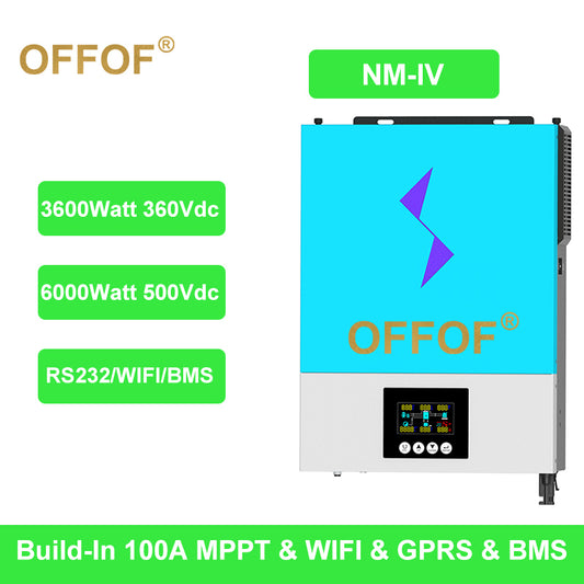 3.6KW 4.2KW 6.2KW MPPT Solar Inverter High PV Hybrid Solar Inverter On Off Grid AC To DC 230Vac WIFI Controller 50-60Hz