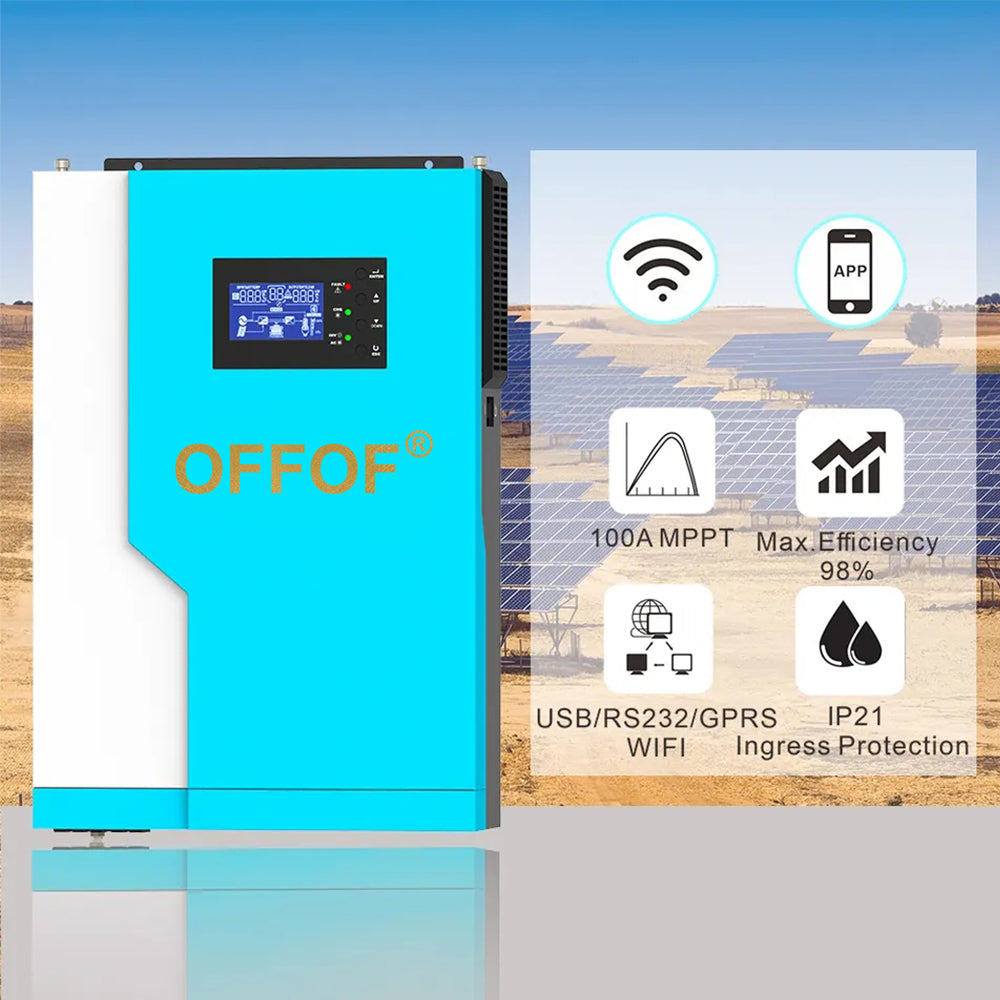 3.5Kva Solar Inverter OFF-Grid System 24Vdc Battery System Hybrid Inverter 100A MPPT WIFI Functions Pure Sine Wave Output 230Vac