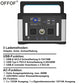 OFFOF 700W Protable Power Station 577Wh Max Load 1000W, AC Charging, Car Charging. Solar charging, three USB ports, suitable for outdoor work, outdoor camping, fishing, car power generation.