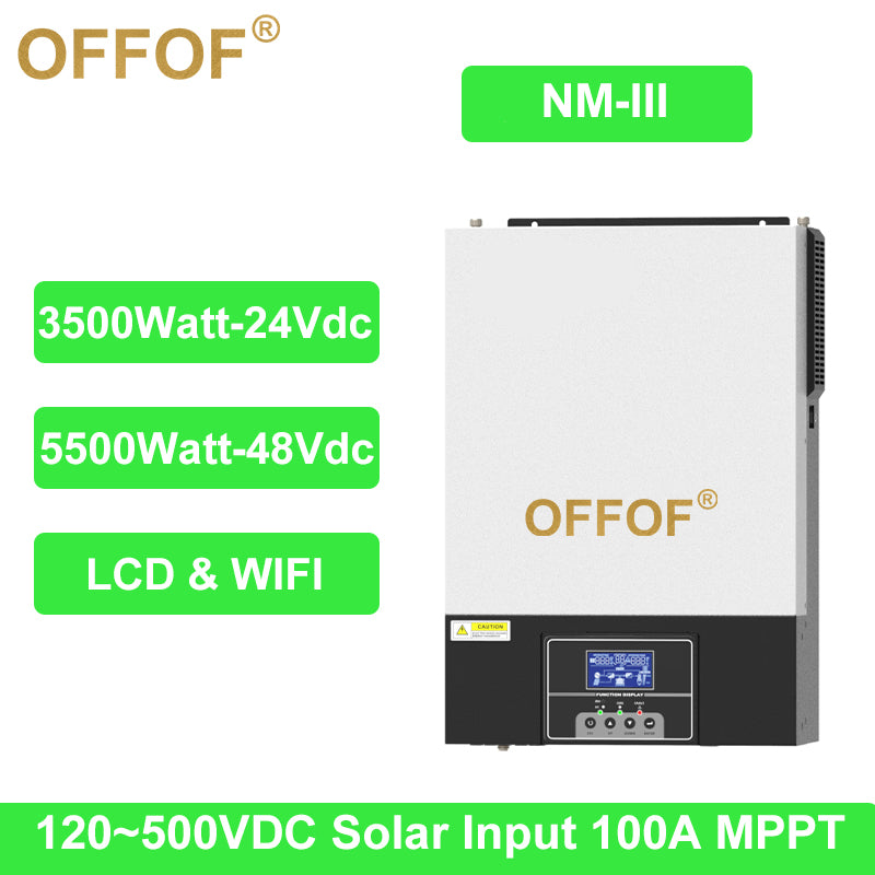 5500Watt MPPT 5.5KW 48Vdc Solar Hybrid Inverter Without Battery Working Detachable LCD Build-In 100A MPPT